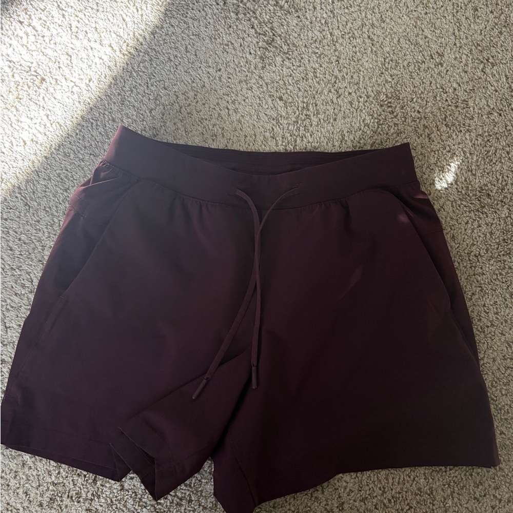 Men Lululemon Zeroed In Linerless Drawstring Active Shorts - Deep Plum